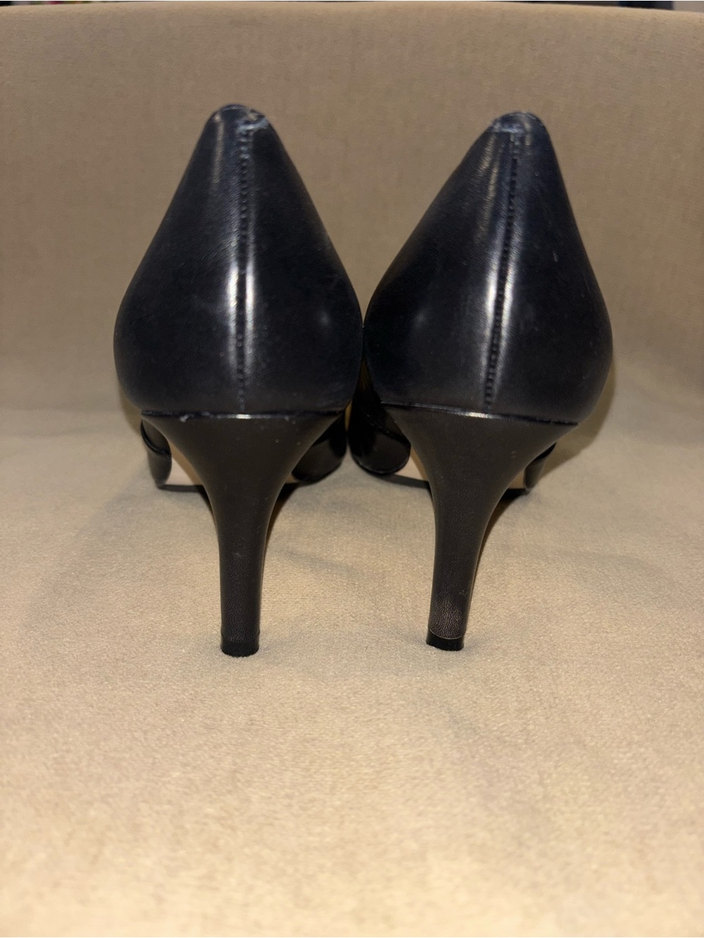 Cole Haan Black Leather Pointed-Toe Stiletto Pumps - Picture 6 of 8